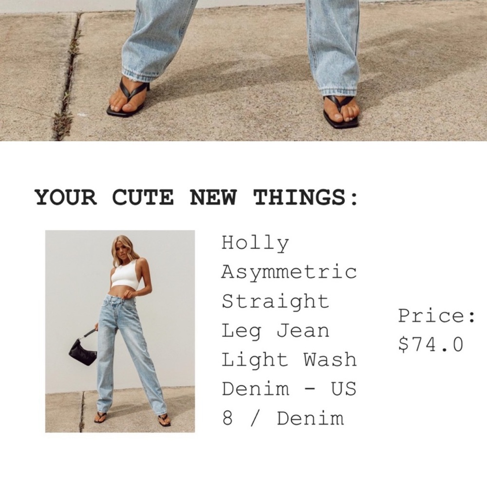 Princess Polly HOLLY ASYMMETRIC STRAIGHT LEG JEAN Size 8